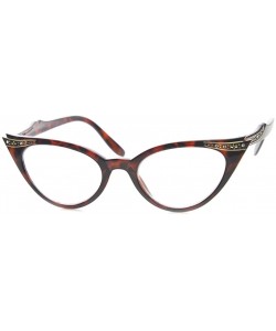 Semi-rimless Cateye or High Pointed Eyeglasses or Sunglasses - Brown - CK187LRXCXZ $10.20