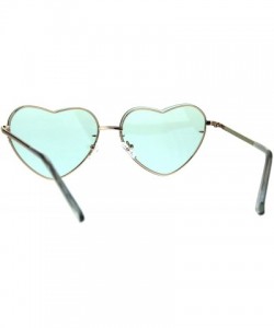 Rimless Womens Exposed Edge Rimless Heart Shape Hippie Color Lens Sunglasses - Green - C618KR70LHZ $9.54