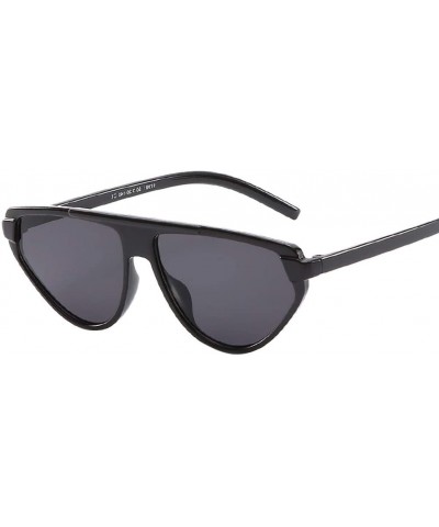 Cat Eye Sunglasses Fashion Glasses Oversized Vintage - Black - CH18NSGL6EL $9.34