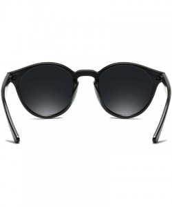 Sport Retro Polarized Sunglasses Round Mirror Lens Horn Rimmed - Black Frame-smoke Lens - CN18LMZ46IR $11.76
