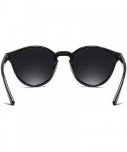 Sport Retro Polarized Sunglasses Round Mirror Lens Horn Rimmed - Black Frame-smoke Lens - CN18LMZ46IR $11.76