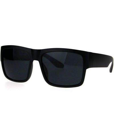 Sport Mens Mobster Plastic Rectangular Sport Gangster Sunglasses - Matte Black - CJ186EWU0M8 $19.60