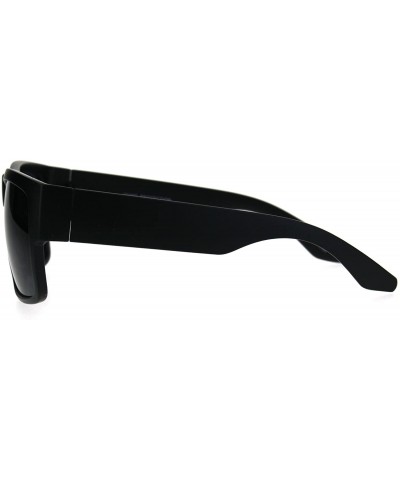 Sport Mens Mobster Plastic Rectangular Sport Gangster Sunglasses - Matte Black - CJ186EWU0M8 $7.54