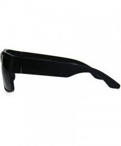Sport Mens Mobster Plastic Rectangular Sport Gangster Sunglasses - Matte Black - CJ186EWU0M8 $7.54