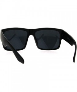 Sport Mens Mobster Plastic Rectangular Sport Gangster Sunglasses - Matte Black - CJ186EWU0M8 $7.54