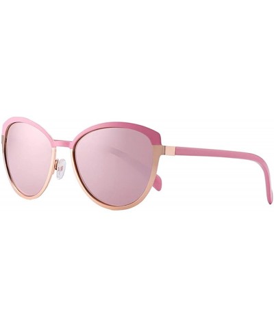 Round Women Sunglasses with Case Round Frame Eye Protection UV 400 Protection Fashion Style - Pink - CK18TI94ZLD $91.97