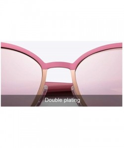 Round Women Sunglasses with Case Round Frame Eye Protection UV 400 Protection Fashion Style - Pink - CK18TI94ZLD $52.20