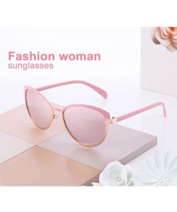 Round Women Sunglasses with Case Round Frame Eye Protection UV 400 Protection Fashion Style - Pink - CK18TI94ZLD $52.20