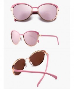 Round Women Sunglasses with Case Round Frame Eye Protection UV 400 Protection Fashion Style - Pink - CK18TI94ZLD $52.20