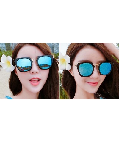 Goggle Ladies fashion sunglasses polarized driving mirror - Blue Color - CV1832X7H0D $38.53