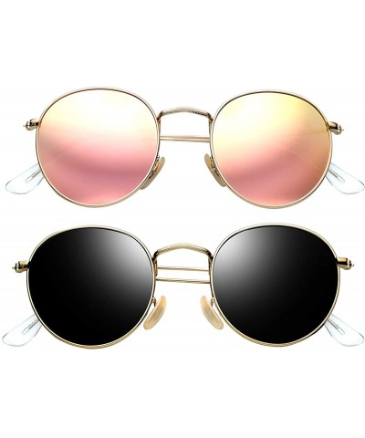 Sport Round Sunglasses for Men Polarized Vintage Womens Men's Sun Glasses Hippie Retro Small Circle Glass - CS18X8I8IDS $16.49