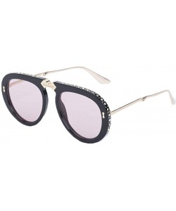 Round Stylish metal frame sunglasses- foldable hiker round sunglasses - E - CU18S6H2NXW $33.72