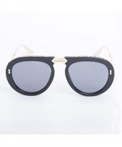 Round Stylish metal frame sunglasses- foldable hiker round sunglasses - E - CU18S6H2NXW $33.72