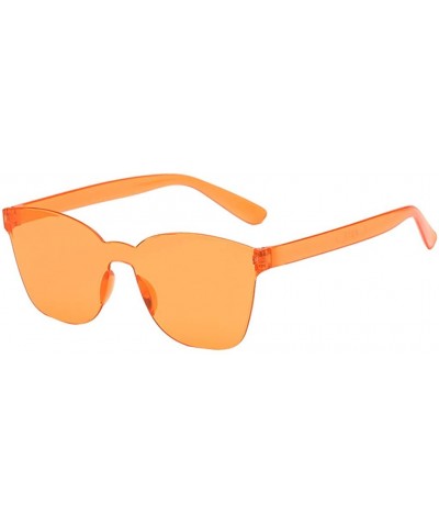 Square Rimless Sunglasses Oversized One Piece Candy Colored Transparent Eyewear Retro Eyeglasses for Women Men - C - CF199I25...