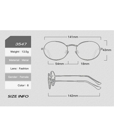 Oval 2019 Women's Fine Frame Oval Mirror Metal Sunglasses Retro Brand Designer Polarized Sunglasses UV400 - Blue - CT193MAQIN...