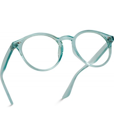 Cat Eye Clear Lens Semi Transparent Clear Frame Colorful Glasses - Clear Ice Blue - CL18I0ELTIG $9.64