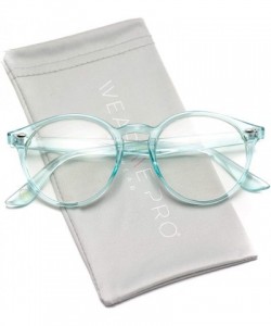 Cat Eye Clear Lens Semi Transparent Clear Frame Colorful Glasses - Clear Ice Blue - CL18I0ELTIG $9.64