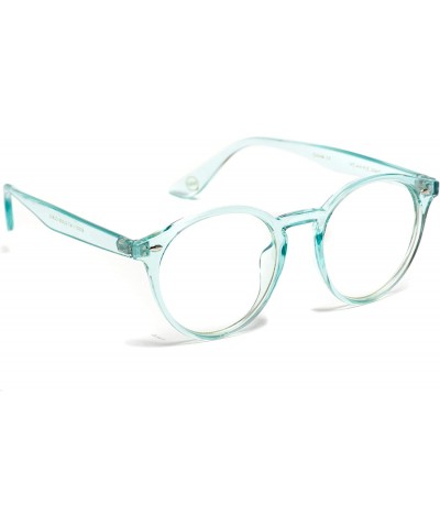 Cat Eye Clear Lens Semi Transparent Clear Frame Colorful Glasses - Clear Ice Blue - CL18I0ELTIG $9.64