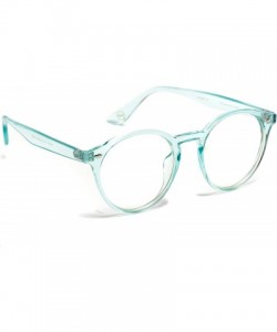 Cat Eye Clear Lens Semi Transparent Clear Frame Colorful Glasses - Clear Ice Blue - CL18I0ELTIG $9.64