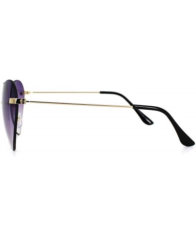 Aviator Women Heart Shape Rimless Sunglasses UV400 Protection Aviator Sunglasses - Purple - CX18CG0LX68 $9.64