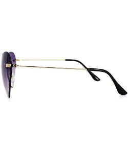 Aviator Women Heart Shape Rimless Sunglasses UV400 Protection Aviator Sunglasses - Purple - CX18CG0LX68 $9.64