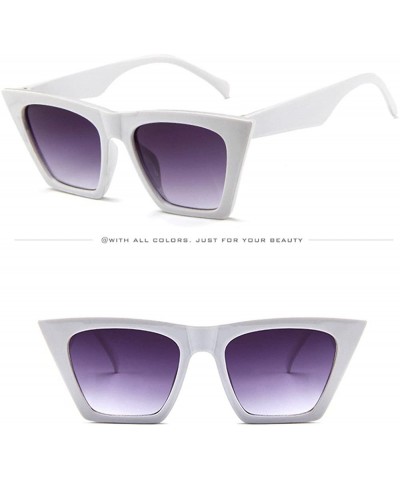 Oversized Polarized Sunglasses UV Protection - REYO Women Oversized Sunglasses Vintage Retro Cat Eye Sun Glasses - White - CC...