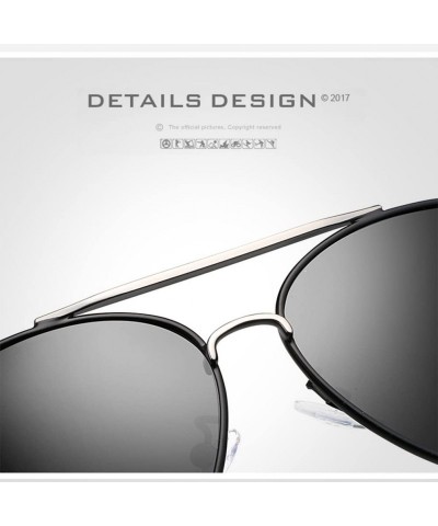 Oval Fashion Men's Polarized Sunglasses Locomotive Driving Glasses UV 400 - Golden - CI18GLUGI93 $17.84