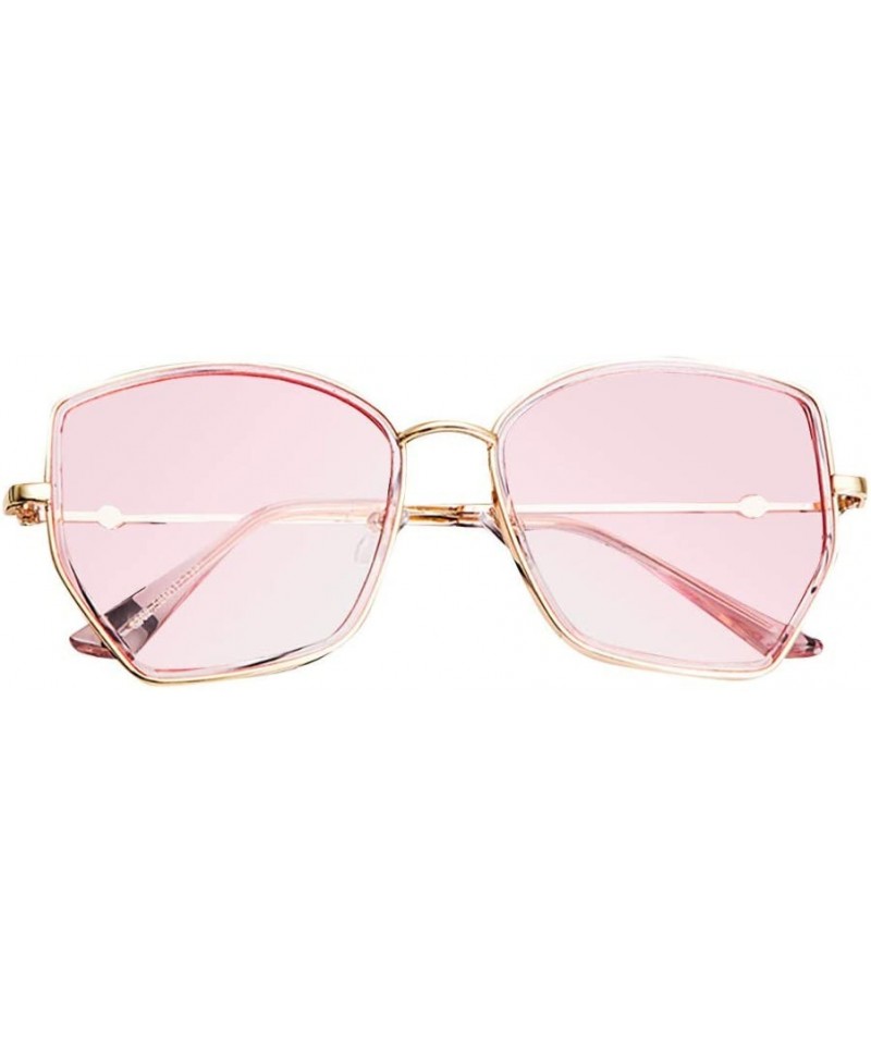 Square Oversized Sunglasses Irregular Accessory - Pink - C0199KUXGGI $9.78