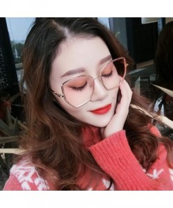 Square Oversized Sunglasses Irregular Accessory - Pink - C0199KUXGGI $9.78