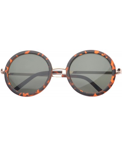 Round Binoculars Round Fashion Sunglasses - Leopard-smoke - CX11OJZA4NB $19.65