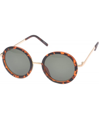 Round Binoculars Round Fashion Sunglasses - Leopard-smoke - CX11OJZA4NB $8.49