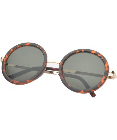 Round Binoculars Round Fashion Sunglasses - Leopard-smoke - CX11OJZA4NB $8.49