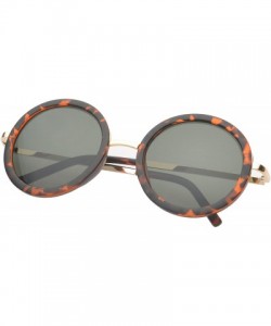 Round Binoculars Round Fashion Sunglasses - Leopard-smoke - CX11OJZA4NB $8.49