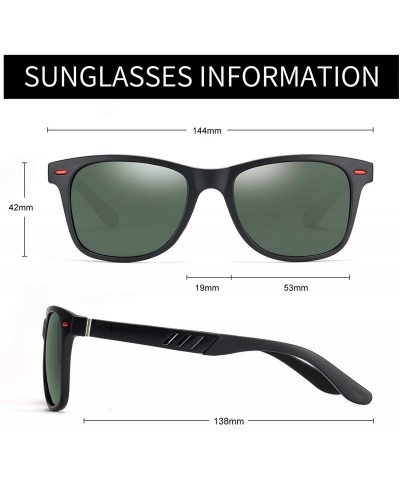 Sport Polarized Sunglasses for Men Al-Mg TR90 Mens Sunglasses Retro Driving Shades - C5 Green Lens/Matte Black Frame - C8196O...