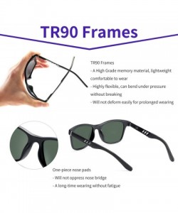 Sport Polarized Sunglasses for Men Al-Mg TR90 Mens Sunglasses Retro Driving Shades - C5 Green Lens/Matte Black Frame - C8196O...