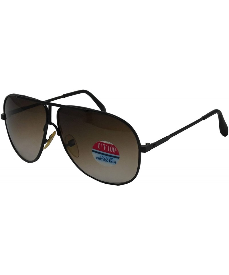 Aviator Vintage 70's and 80's Era Aviator Style Sunglasses for Men and Women - Black - C018YGHTSRX $13.84