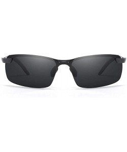 Rimless Men Classic Alloy Sunglasses Polarized Sunglasses For Driving Outdoor Sports UV400 Protection Retro Rimless - CK198UE...