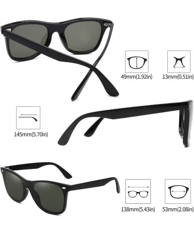 Square Polarized Retro Classic Trendy Stylish Sunglasses for Men Women - 4 Green - CH193IGY05L $13.38