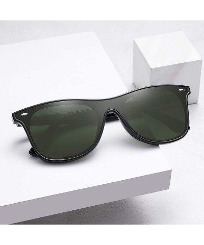 Square Polarized Retro Classic Trendy Stylish Sunglasses for Men Women - 4 Green - CH193IGY05L $13.38