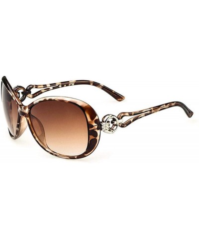 Oval Women Fashion Oval Shape UV400 Framed Sunglasses Sunglasses - Leopard - CJ195QEHO0Z $34.85