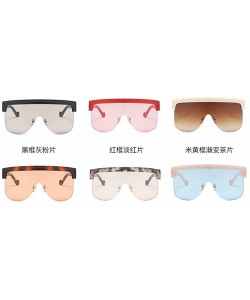 Rimless 2020 Oversized One Piece Shield Sunglasses For Women Brand Sun Glasses Rimless Big Leopard Shades - Blue - CD193LC9AE...