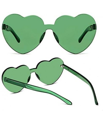 Rimless Heart Sunglasses-Protect Eyes Women Love Rimless Frame Anti-UV Lens Color Sun Glasses Light & Comfortable - CR199XZSN...