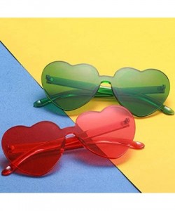 Rimless Heart Sunglasses-Protect Eyes Women Love Rimless Frame Anti-UV Lens Color Sun Glasses Light & Comfortable - CR199XZSN...