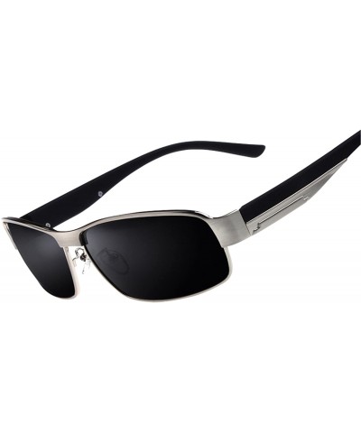 Oval New Style Men Polarized Sunglasses Sunglasses Driving Glasses (black & grey) - C211ZB5QE9H $32.23