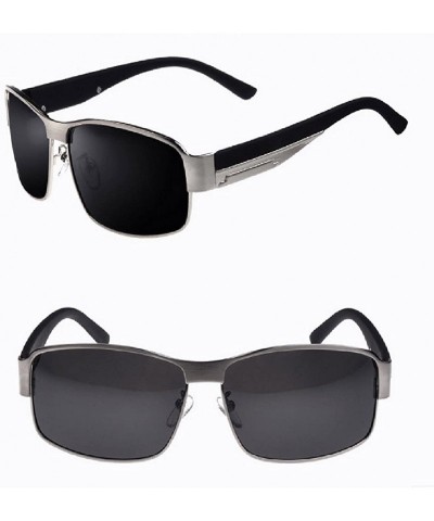 Oval New Style Men Polarized Sunglasses Sunglasses Driving Glasses (black & grey) - C211ZB5QE9H $33.41