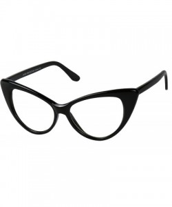 Cat Eye Vintage Cateye Sunglasses UV Protection Non Prescription Clear Lens Chic Retro Fashion Mod - Black Frame - CJ12GHDEBW...