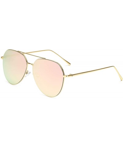 Square 2018 Aviation Sunglasses Women Brand Designer Pilot Sunglass Female Men Sun Glasses Mirror - Blue - CY197A2HHA7 $21.84