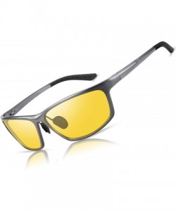 Rectangular Polarized Night Driving Glasses Anti-Glare UV 400 Protection Night Vision Glasses for Men and Women - CZ18AZAKTEX...