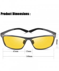 Rectangular Polarized Night Driving Glasses Anti-Glare UV 400 Protection Night Vision Glasses for Men and Women - CZ18AZAKTEX...