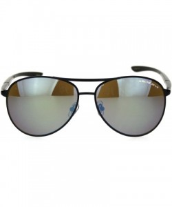 Round Arctic Blue Anti-glare Bluetech Lens Luxury Spring Hinge Pilots Sunglasses - Black - C218OU252QM $10.00